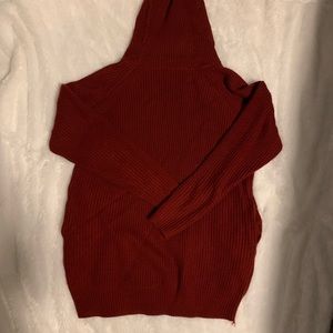 Red oversized sweater dress